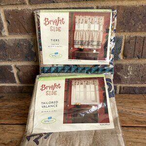 Kokopelli 3 Piece Window Treatment Tiers And Valance 60” Wide Window Vintage